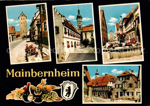 AK / Ansichtskarte Mainbernheim Stadttor Kirche Brunnen Ortsmotiv Mainbernheim