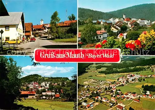 AK / Ansichtskarte Mauth_Niederbayern Ortsstrasse Panorama Fliegeraufnahme Mauth Niederbayern