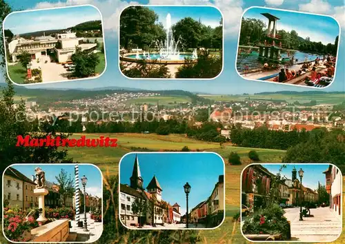 AK / Ansichtskarte Marktredwitz Volkshochschule Brunnen Schwimmbad Ortsmotive Marktredwitz