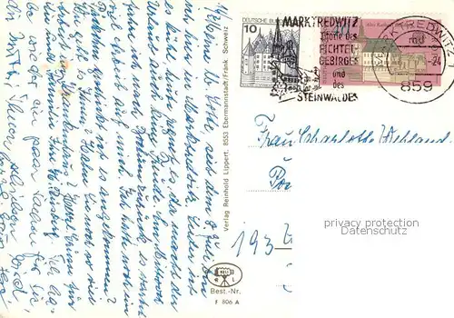 AK / Ansichtskarte Marktredwitz Kirche Panorama Park Denkmal Wohnblock Marktredwitz