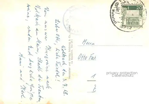 AK / Ansichtskarte Vogelsburg_Volkach Rathaus Brunnen Kirche Stadttor Saeule Mainpartie Vogelsburg Volkach