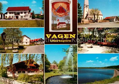 AK / Ansichtskarte Vagen Gasthof Schaeffler Ortsmotive Kirche Park Seepartie Vagen