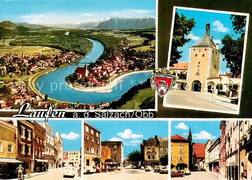 AK / Ansichtskarte Laufen_Salzach Fliegeraufnahme Stadttor Ortsmotive Laufen Salzach