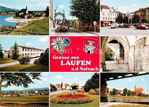 AK / Ansichtskarte Laufen_Salzach Panorama Strassenpartien Park Kirche Inneres  Laufen Salzach