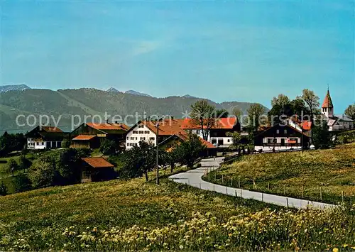 AK / Ansichtskarte Knottenried_Allgaeu Ortsansicht mit Kirche Bergstaettgebiet Oberallgaeu Knottenried Allgaeu