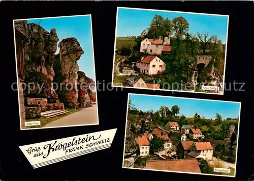 AK / Ansichtskarte Kroegelstein Ortsansicht Altes Schloss Alter Fritz Felsformationen Kroegelstein