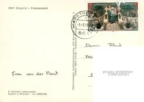 AK / Ansichtskarte Zeyern Panorama Frankenwald Zeyern