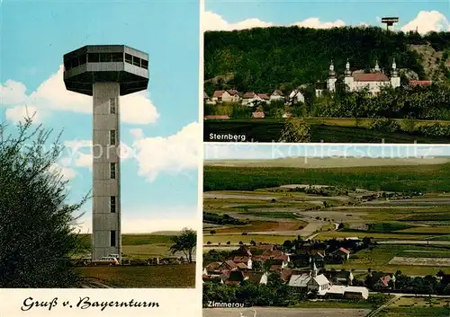 AK / Ansichtskarte Zimmerau_Sternberg Aussichtsturm am Buechelberg Ortsansichten Zimmerau_Sternberg
