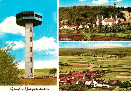 AK / Ansichtskarte Zimmerau_Sternberg Aussichtsturm am Buechelberg Ortsansichten Zimmerau_Sternberg