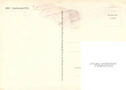 AK / Ansichtskarte Zapfendorf Gesamtansicht Kirche Rathaus Freibad Wappen Zapfendorf