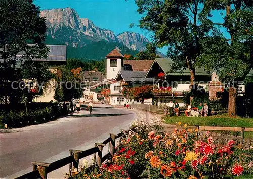 AK / Ansichtskarte Unterstein_Schoenau Ortsmotiv mit Blick zum Untersberg Berchtesgadener Alpen Unterstein_Schoenau