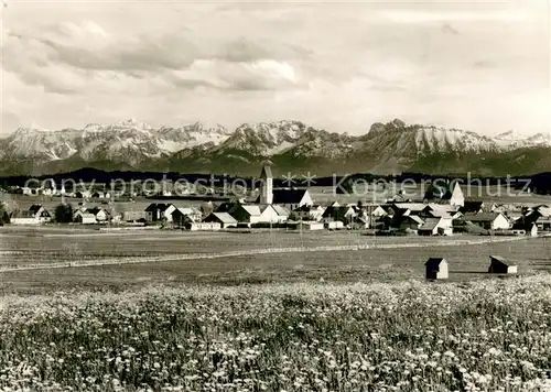 AK / Ansichtskarte Unterthingau Gesamtansicht mit Alpenpanorama Unterthingau