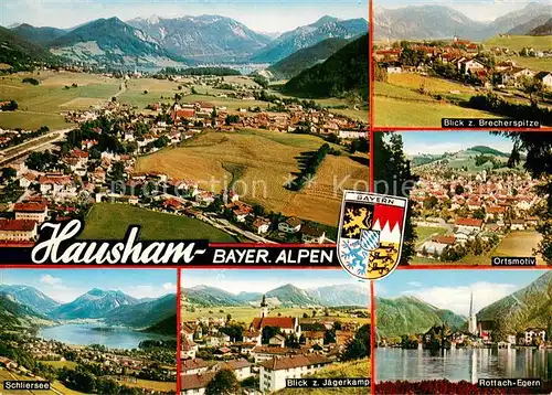 AK / Ansichtskarte Hausham Alpenpanorama Fliegeraufnahme Ortsmotiv Schliersee Rottach Egern Tegernsee Hausham