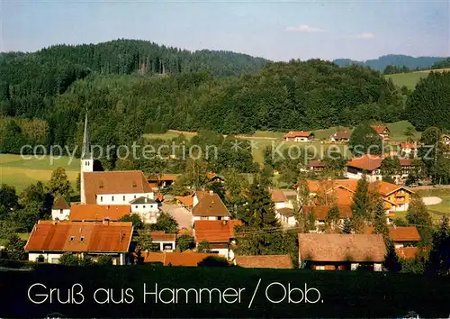 AK / Ansichtskarte Hammer_Siegsdorf Ortsansicht mit Kirche Hammer Siegsdorf