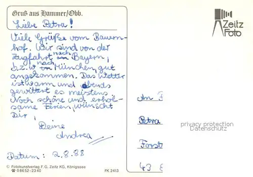 AK / Ansichtskarte Hammer_Siegsdorf Ortsansichten Hammer Siegsdorf