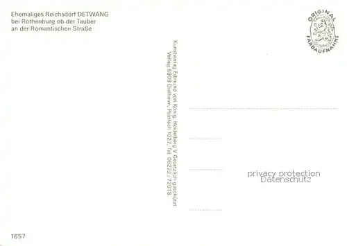AK / Ansichtskarte Detwang Ehemaliges Reichsdorf an der Romantischen Strasse Detwang