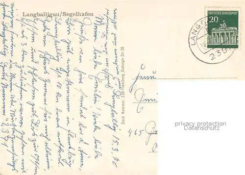 AK / Ansichtskarte Langballig Segelhafen Langballig