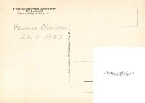 AK / Ansichtskarte Lindaufeld Schleidoerfer Reetdachhaus Uferstrasse Kanal 