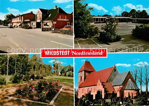 AK / Ansichtskarte Mildstedt Dorfstrasse Schule Park Kirche Mildstedt