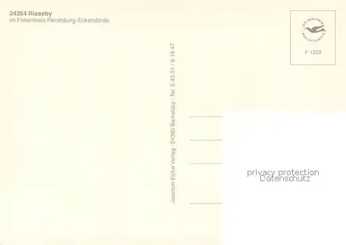 AK / Ansichtskarte Rieseby Fliegeraufnahme Kirche Muehle Seepartien Rieseby