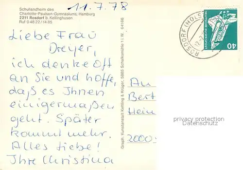 AK / Ansichtskarte Rosdorf_Holstein Schullandheim des Charlotte Paulsen Gymnasiums Rosdorf_Holstein