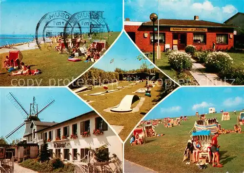 AK / Ansichtskarte Westerdeichstrich Strandpartien Muehle Gasthaus Achter Diek Minigolfanlage Westerdeichstrich