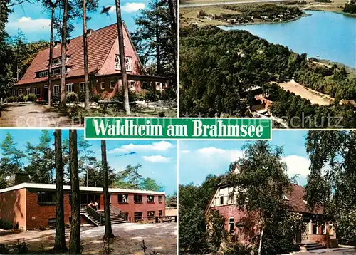 AK / Ansichtskarte Waldheim_Brahmsee Ev Jugendheim Fliegeraufnahme Teilansichten Waldheim Brahmsee