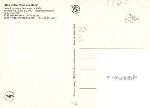 AK / Ansichtskarte Warwerort Das weisse Haus am Meer Gaststube Schafe Schlauchbootfahrt Warwerort