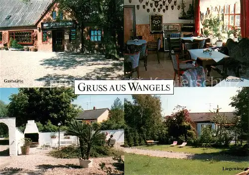AK / Ansichtskarte Wangels Gaststaette Zur Linde Gaststube Grillplatz Liegewiese Wangels