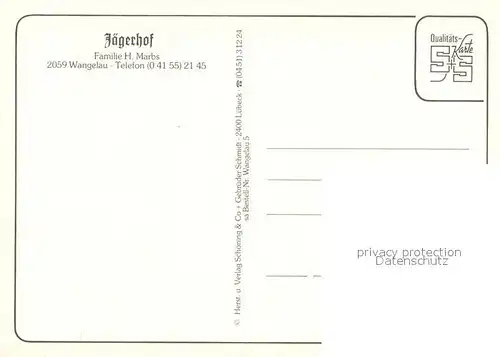 AK / Ansichtskarte Wangelau Jaegerhof Gastraeume Wangelau
