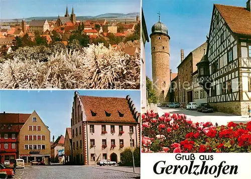 AK / Ansichtskarte Gerolzhofen Panorama Stadtturm Marktplatz Gerolzhofen