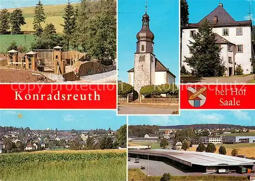 AK / Ansichtskarte Konradsreuth Teilansichten Kirche Kinderspielplatz Industriegebaeude Konradsreuth