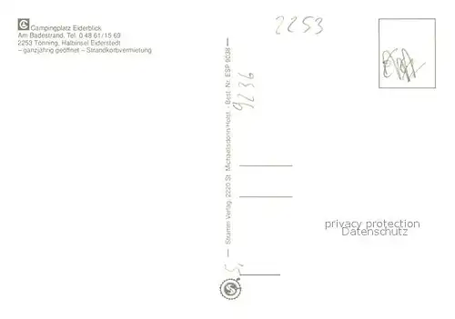 AK / Ansichtskarte Toenning_Nordseebad Camping Eiderblick Freibad Strand Kinderspielplatz Toenning_Nordseebad