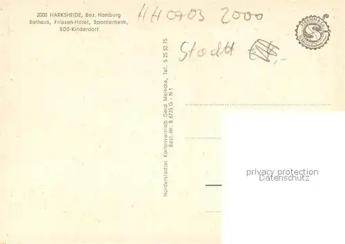 AK / Ansichtskarte Harksheide Rathaus Friesenhotel Sportlerheim SOS Kinderdorf Harksheide