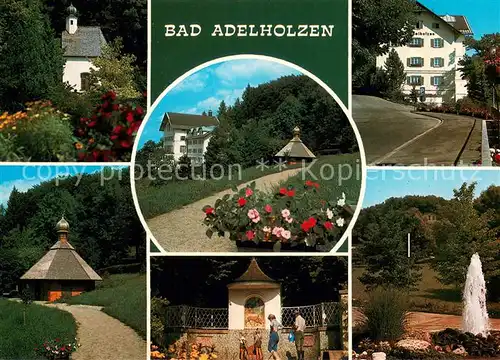 AK / Ansichtskarte Bad_Adelholzen_Oberbayern Adelholzener Primus Quelle Kapelle Springbrunnen Hotel Bad_Adelholzen_Oberbayern