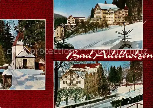 AK / Ansichtskarte Bad_Adelholzen_Oberbayern Krankenhaus Kapelle im Winter Bad_Adelholzen_Oberbayern