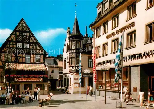 AK / Ansichtskarte Bad_Kissingen Fussgaengerzone am Markt Fachwerkhaus Altstadt Bad_Kissingen