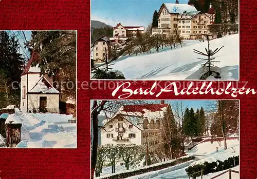 AK / Ansichtskarte Bad_Adelholzen_Oberbayern Krankenhaus Kapelle im Winter Bad_Adelholzen_Oberbayern