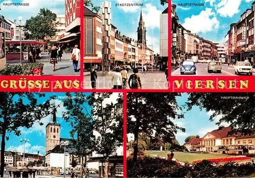 AK / Ansichtskarte Viersen Hauptstrasse Stadtzenttrum Kirche Bahnhof Viersen