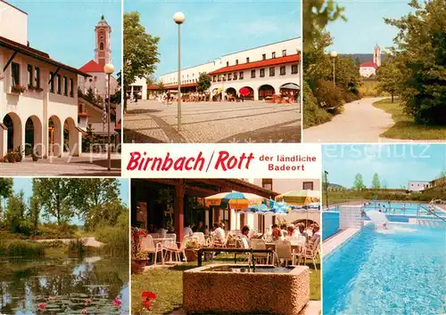 AK / Ansichtskarte Birnbach_Rottal Thermalbad Sportanlagen Restaurant Terrasse Teich Birnbach Rottal