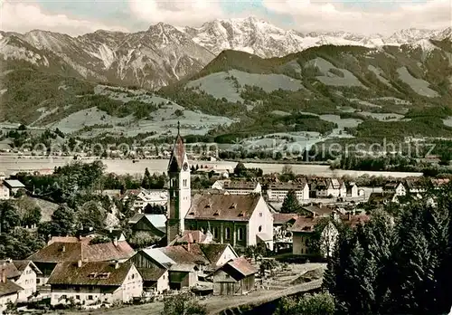 AK / Ansichtskarte Blaichach_Allgaeu Gesamtansicht mit Allgaeuer Hochgebirge Blaichach_Allgaeu