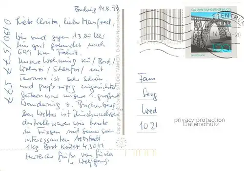 AK / Ansichtskarte Buching Panorama Kapelle Geiselstein Bayerniederhofen Alpen Viehtraenke Kenzengebiet Schloss Neuschwanstein Buching