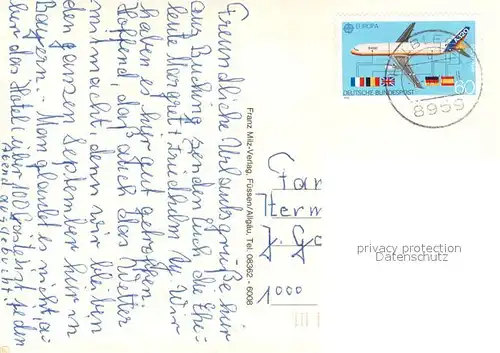 AK / Ansichtskarte Buching Ortsmotiv mit Kirche Kapelle Gesamtansicht mit Alpenpanorama See Buching