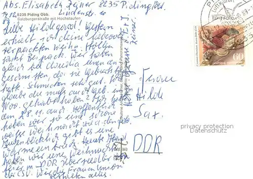 AK / Ansichtskarte Piding Salzburgerstrasse mit Hochstaufen Chiemgauer Alpen Piding