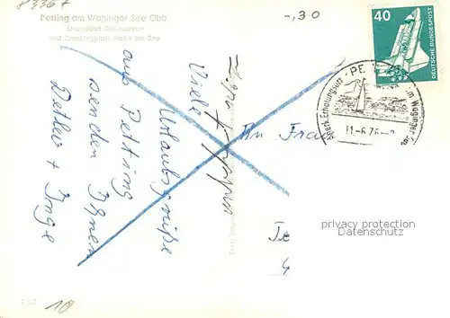 AK / Ansichtskarte Petting_Waginger_See und Kuehnhausen am Waginger See Campingplatz Viehweide Kirche Petting_Waginger_See