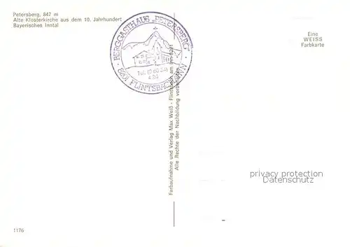 AK / Ansichtskarte Petersberg_Inn Alter Klosterkirche 10. Jhdt. Bayerisches Inntal Alpen Petersberg Inn