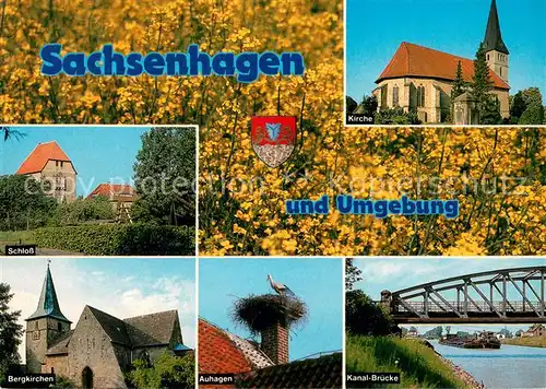 Sachsenhagen und Umgebung Kirche Schloss Bergkirchen Auhagen Storchennest Kanal Bruecke Binnenschifffahrt Sachsenhagen