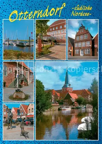 Otterndorf_Niederelbe Seglerhafen Ortsansichten Kirche Plastiken Brunnen Nordseebad Otterndorf Niederelbe