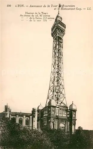 Lyon_France Ascenseur de la Tour de Fourviere et le Restaurant Gay Lyon France