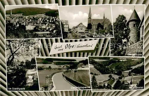Olpe_Meschede Panorama Kurkoelner Platz Hexenturm Stadtpark Listertalsperre Im Bleketal Olpe Meschede
